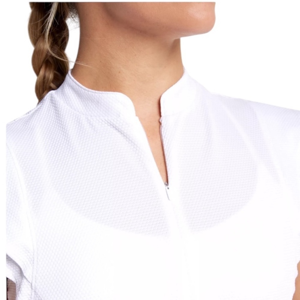 CALIA Renew Texture NWT Zip Golf Top XXL | UV + Moisture-Wicking | Cap Sleeve - Picture 5 of 5
